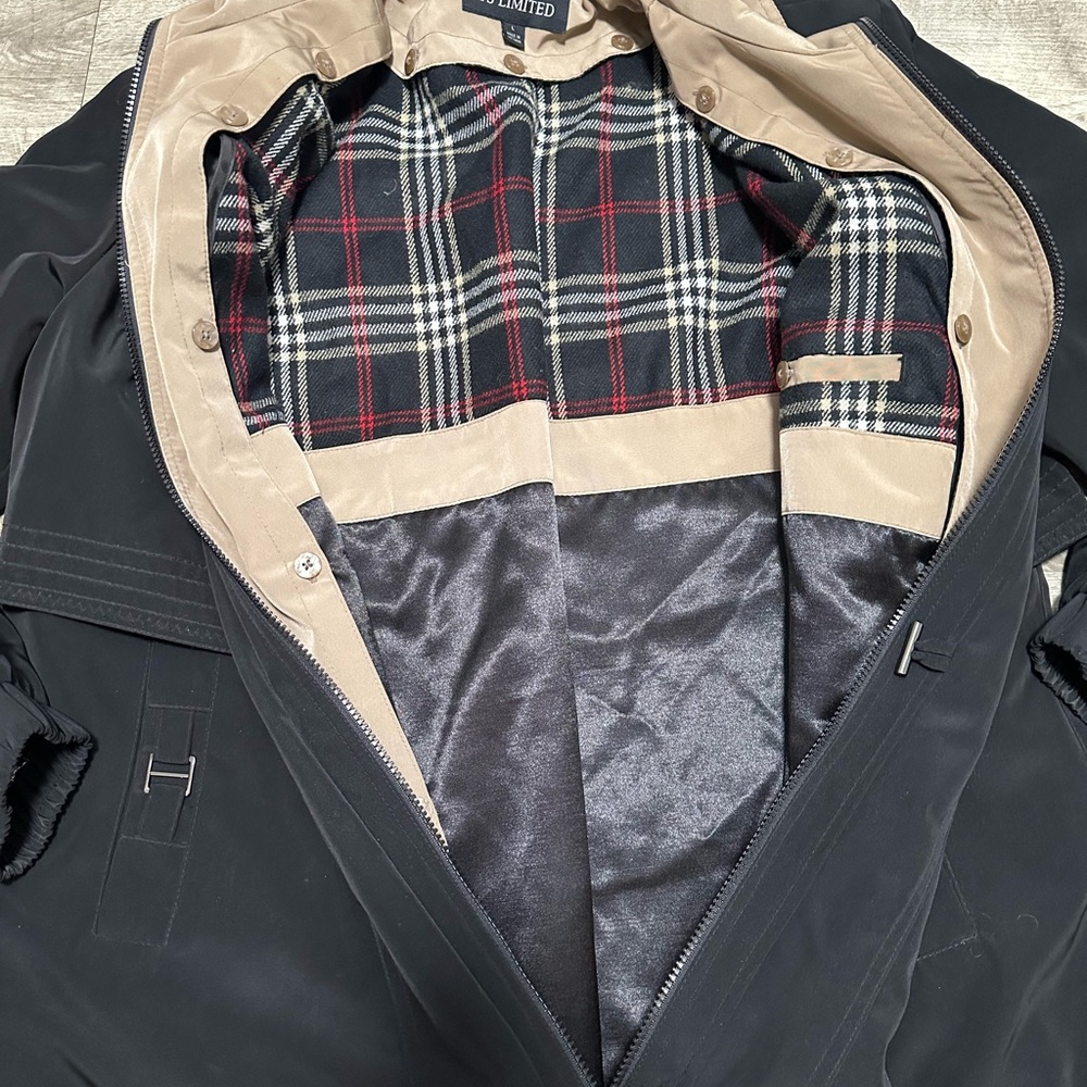 Women’s FS Limited Large 12 - 14 Parka Jacket Coat Black Plaid Lined Pockets - Picture 6 of 9
